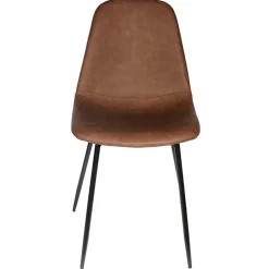 Chaise salle à manger effet cuir marron - Amber