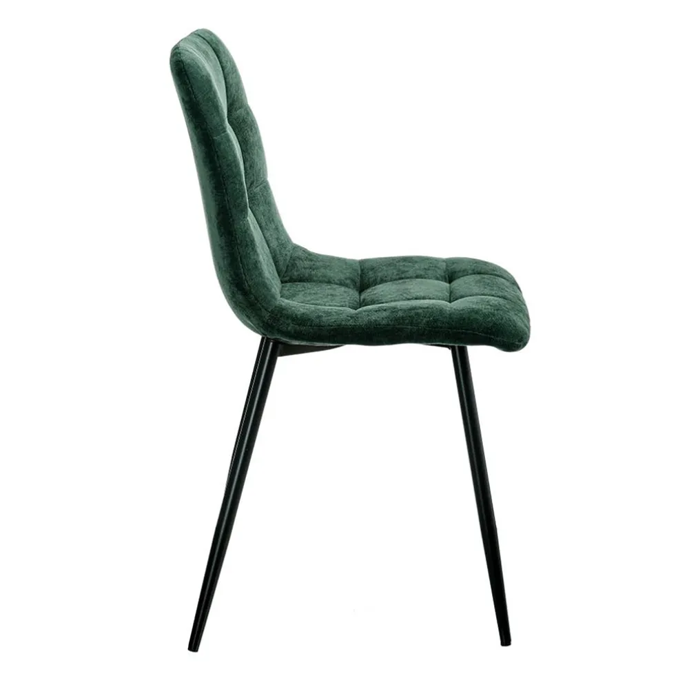 Chaise salle à manger en tissu vert - Mony