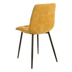 Chaise salle à manger en tissu jaune - Mony