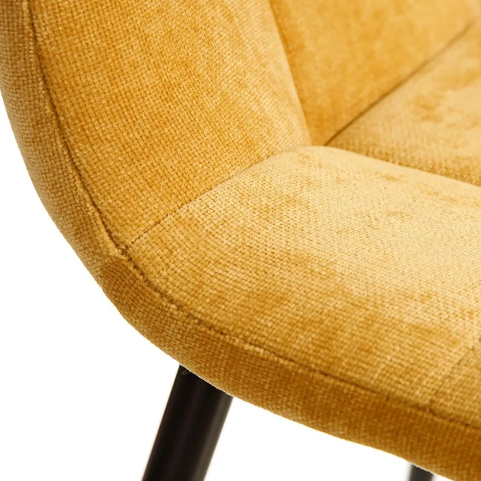 Chaise salle à manger en tissu jaune - Mony