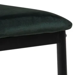 Chaise salle à manger en tissu vert fonce - Demia