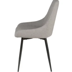 Chaise salle à manger en tissu gris clair - Ben