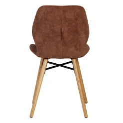 Chaise salle à manger en tissu soft touch acajou - Keri