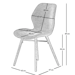 Chaise salle à manger en tissu soft touch moutarde - Keri