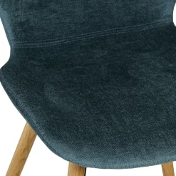 Chaise salle à manger en tissu soft touch bleu foncé - Keri