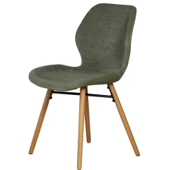 Chaise salle à manger en tissu soft touch vert bouteillle - Keri