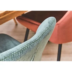 Chaise salle à manger en tissu soft touch vert bouteillle - Keri