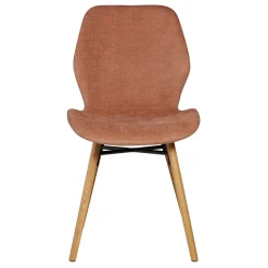 Chaise salle à manger en tissu soft touch marron nèfle - Keri