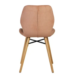 Chaise salle à manger en tissu soft touch marron nèfle - Keri