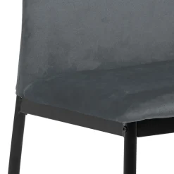 Chaise salle à manger en velours gris foncé - Demia