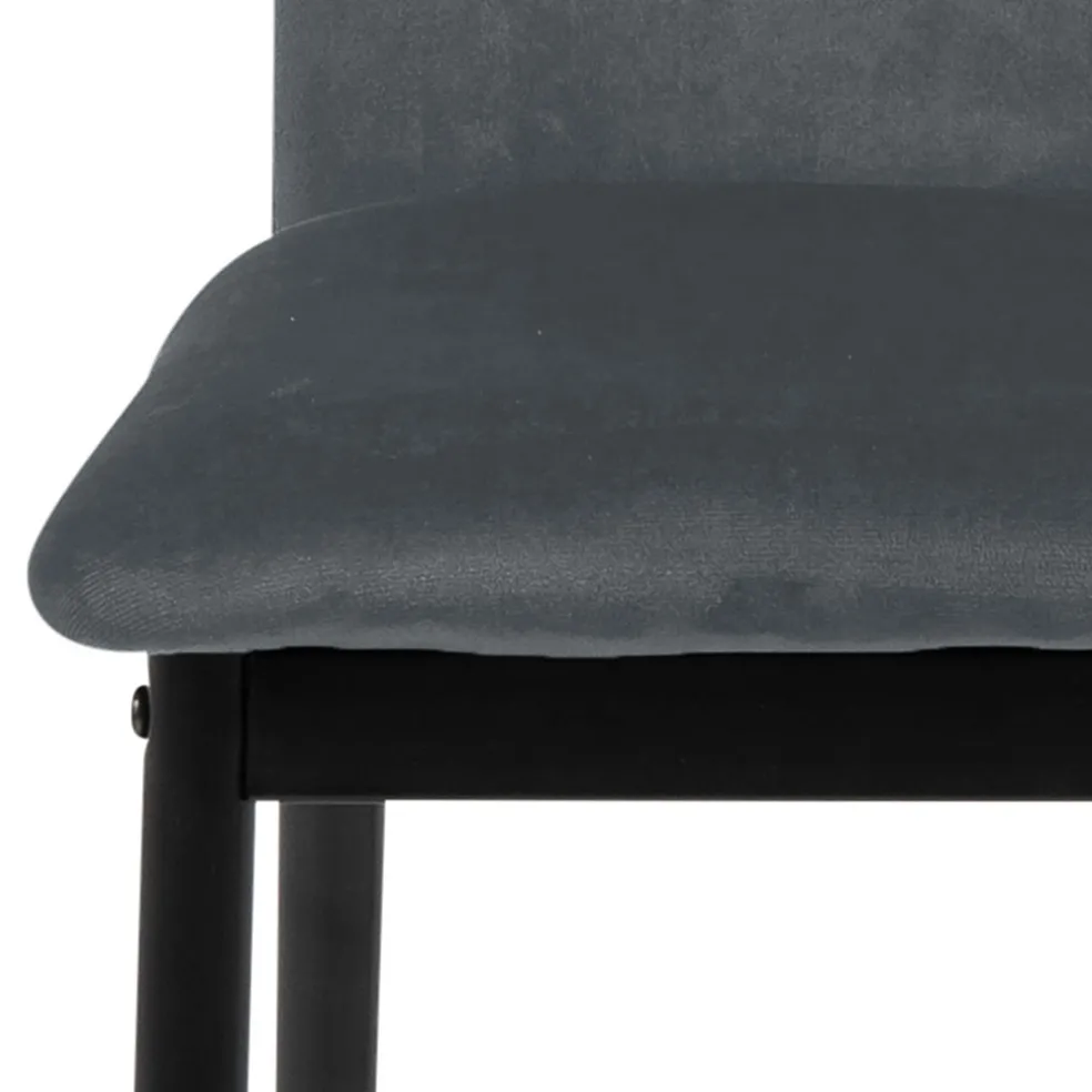 Chaise salle à manger en velours gris foncé - Demia