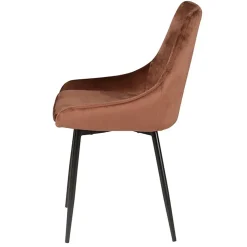 Chaise salle à manger en velours marron - Ben