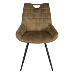 Chaise salle à manger en velours kaki - dana
