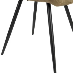 Chaise salle à manger en velours kaki - dana