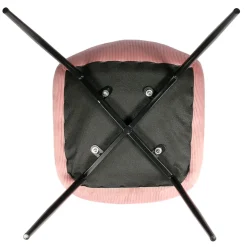 Chaise salle à manger en velours cotelé rose - Julia