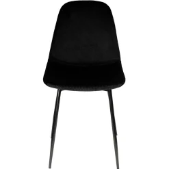 Chaise salle à manger en velours cotelé noir - Julia