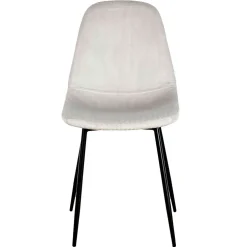 Chaise salle à manger en velours cotelé gris clair - Julia