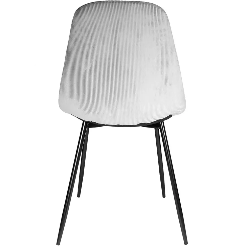 Chaise salle à manger en velours cotelé gris clair - Julia