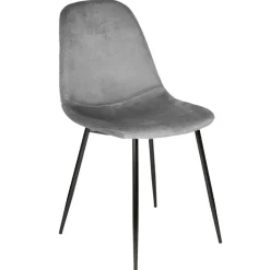 Chaise salle à manger en velours cotelé gris - Julia