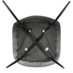 Chaise salle à manger en velours cotelé gris - Julia