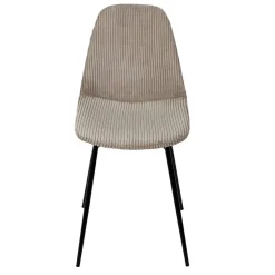 Chaise salle à manger en velours côtelé taupe - Scarlett