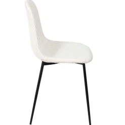 Chaise salle à manger en velours côtelé beige - Scarlett