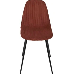 Chaise salle à manger en velours côtelé terracotta - Scarlett