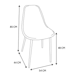 Chaise salle à manger en velours cotelé moutarde - Julia