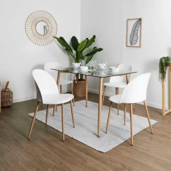 Chaise salle à manger scandinave blanc - Bergen