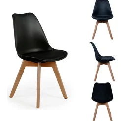 Chaise salle à manger scandinave noir - Samantha