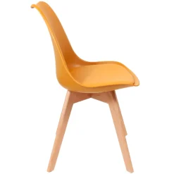 Chaise salle à manger scandinave jaune - Samantha