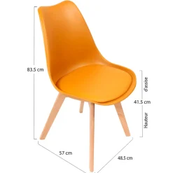 Chaise salle à manger scandinave jaune - Samantha