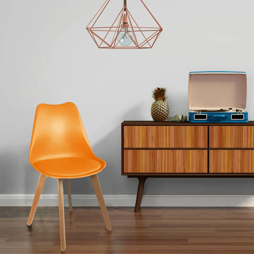 Chaise salle à manger scandinave jaune - Samantha