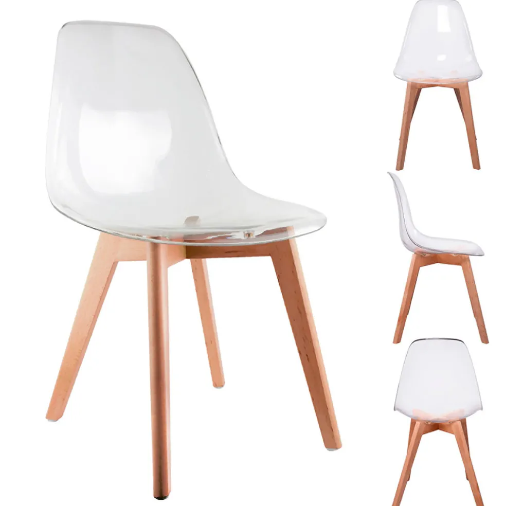 Chaise salle à manger scandinave transparente