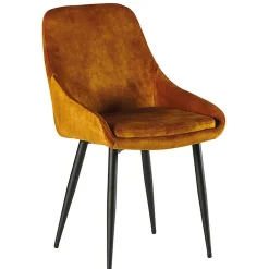 Chaise salle à manger tissu moutarde - Stil