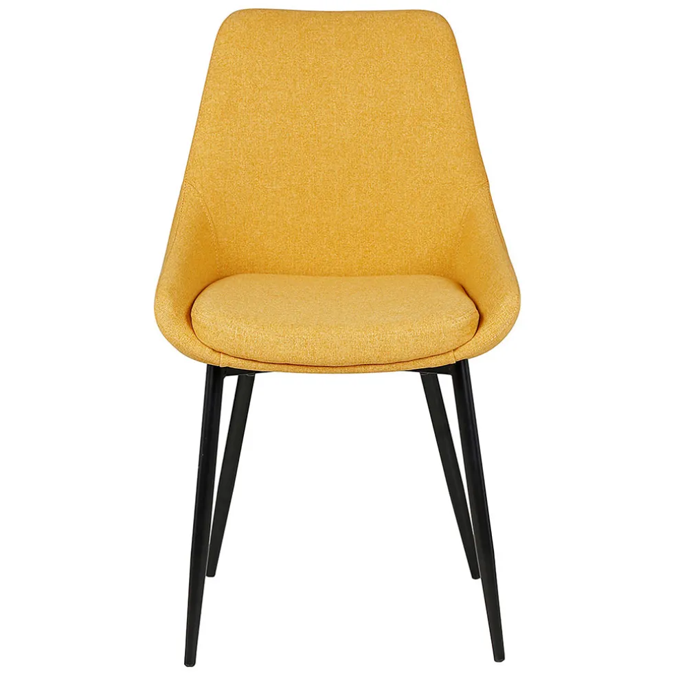 Chaise salle à manger tissu moutarde - Ben