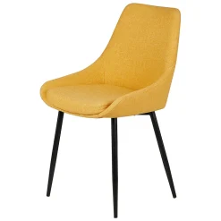 Chaise salle à manger tissu moutarde - Ben