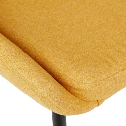 Chaise salle à manger tissu moutarde - Ben