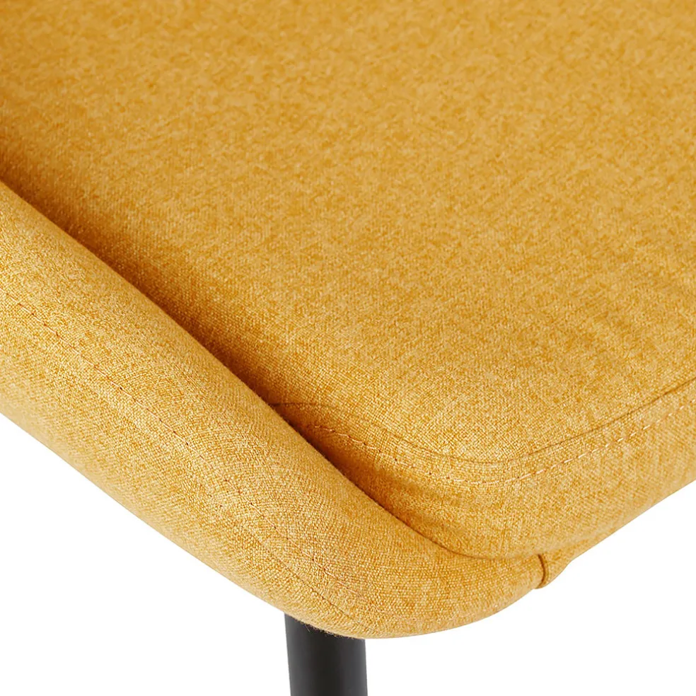 Chaise salle à manger tissu moutarde - Ben