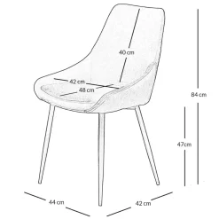 Chaise salle à manger tissu moutarde - Ben