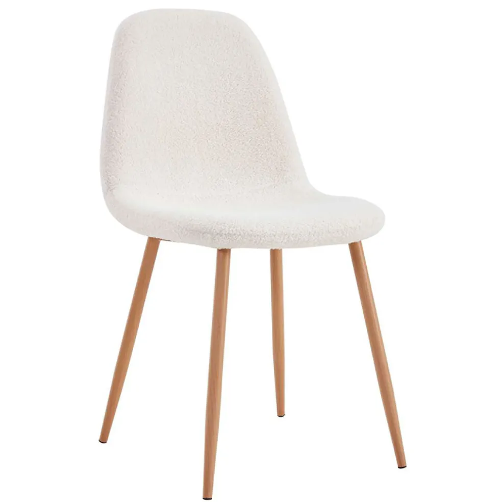 Chaise salle à manger tissu bouclette - Freya