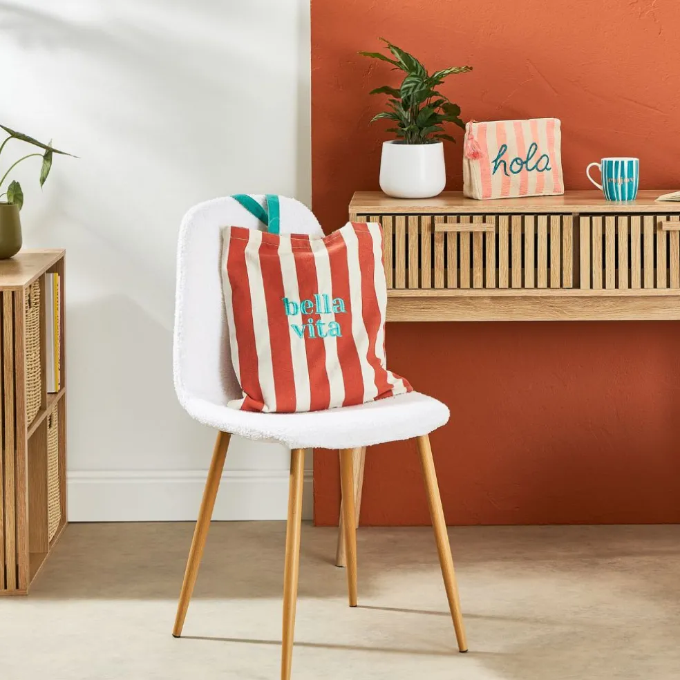 Chaise salle à manger tissu bouclette - Freya