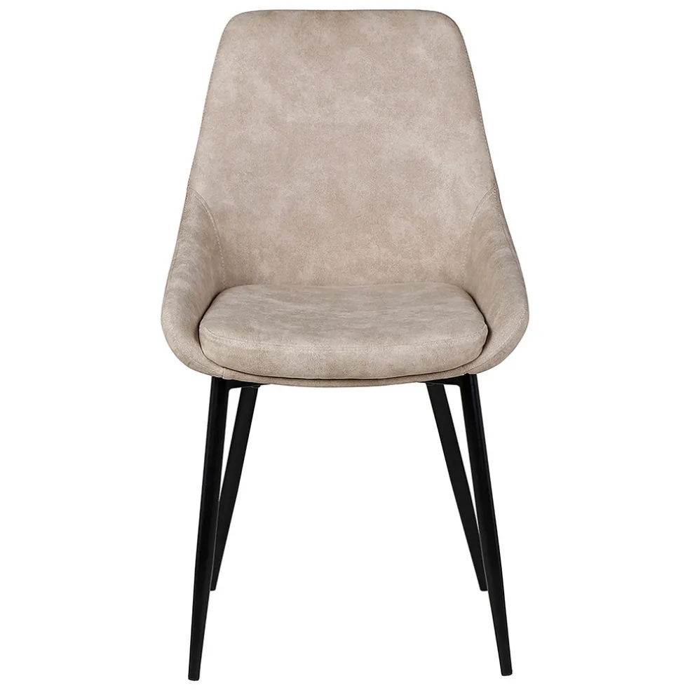 Chaise salle à manger tissu effet daim beige - Ben
