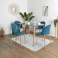 Chaise scandinave bergen bleu canard