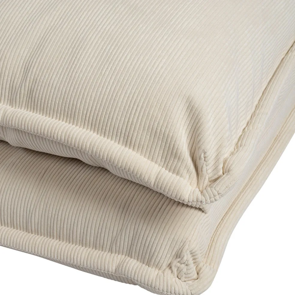 Chauffeuse en tissu côtelé écru - Tessia