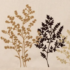 Chemin table en coton ecru avec broderies 160x50cm - Adelie