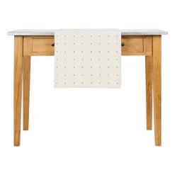 Chemin table en coton grège 45x150cm - P'tits coeurs