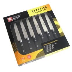 Coffret 6 couteaux à steaks lame acier lisse - Sabatier Trompette