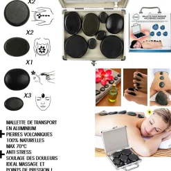 Coffret 8 pierres chaudes