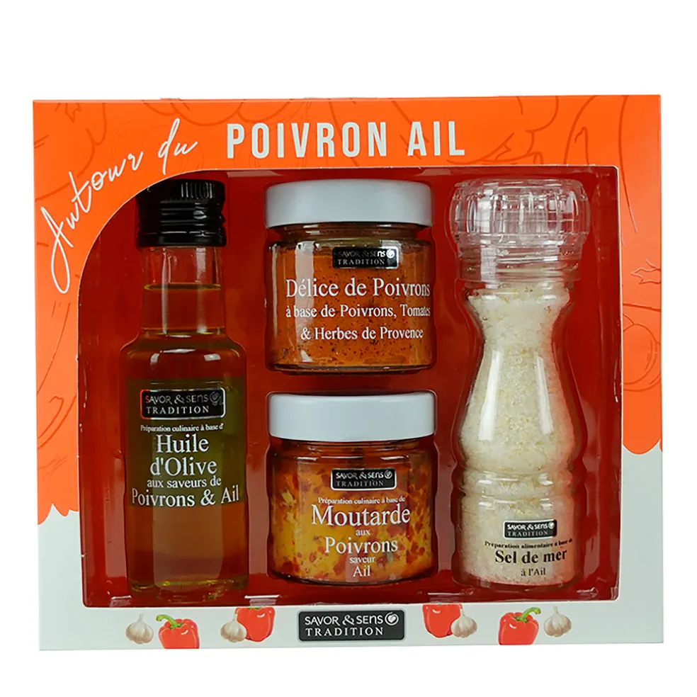 Coffret autour du poivron et pointe d'ail